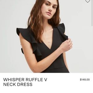 French Connection - WHISPER RUFFLE V NECK DRESS